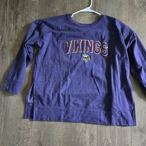 Minnesota Vikings Womens Purple/gold Sweatshirt Team Nfl Official Xl